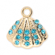 Anhänger Metall Shell with Strass Gold-blue