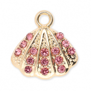 Anhänger Metall Shell with Strass Gold-pink