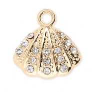 Anhänger Metall Shell with Strass Gold-transparent
