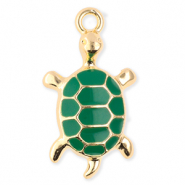 Anhänger Metall Turtle Gold-green