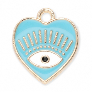 Anh&auml;nger Metall Heart Eye of Providence Gold-blue-white