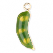 Anh&auml;nger Metall Bean Gold-green