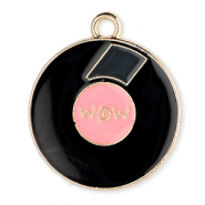 Anh&auml;nger Metall LP "Wow" Gold-black-pink