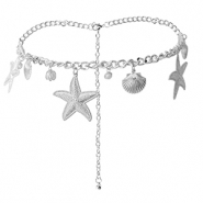 Bauchkettchen Sea Life with Imitation Pearls Silver-white