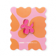 BY31® Zierkarte mit Anstecker Balloon Dog Orange-multicolour pink-gold