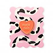 BY31® Zierkarte mit Anstecker "Fuck this" Light pink-black-white-coral-gold
