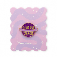 BY31® Zierkarte mit Anstecker "Give me space" Multicolour purple-yellow-gold