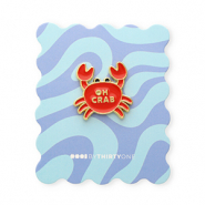 BY31® Zierkarte mit Anstecker "Oh crab" Multicolour blue-red-yellow-black-gold