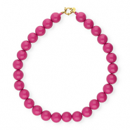 BY31&reg; Kette auf 16 mm Acrylperlen shiny Rose violet 17-2624 TCX-gold