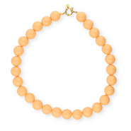 BY31&reg; Kette auf 16 mm Acrylperlen shiny Chamois orange 15-1145 TCX-gold