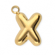 Anh&auml;nger aus Stainless Steel - Rostfreiem StahlBuchstaben X Gold