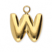 Anh&auml;nger aus Stainless Steel - Rostfreiem StahlBuchstaben W Gold