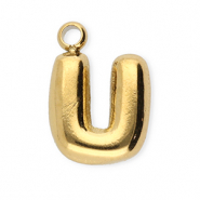 Anh&auml;nger aus Stainless Steel - Rostfreiem StahlBuchstaben U Gold