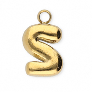 Anh&auml;nger aus Stainless Steel - Rostfreiem StahlBuchstaben S Gold