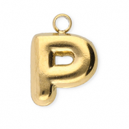 Anh&auml;nger aus Stainless Steel - Rostfreiem StahlBuchstaben P Gold