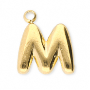 Anh&auml;nger aus Stainless Steel - Rostfreiem StahlBuchstaben M Gold