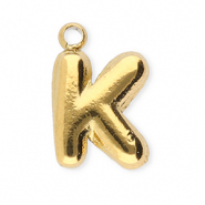 Anh&auml;nger aus Stainless Steel - Rostfreiem StahlBuchstaben K Gold