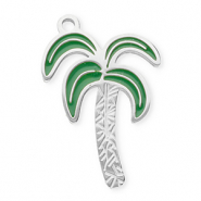 Anh&auml;nger aus Stainless Steel - Rostfreiem Stahl Palmtree Silver-dark green