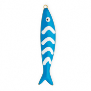 Anh&auml;nger aus Stainless Steel - Rostfreiem Stahl Fish Gold-blue-white