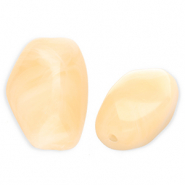 Perlen aus Acryl Rectangle Vanilla yellow-marble