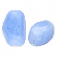 Perlen aus Acryl Rectangle Light blue-marble
