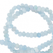 Perlen Naturstein 4mm Facett geschliffen Ice blue