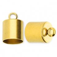 Zubeh&ouml;r aus Stainless Steel - Rostfreiem Stahl Anh&auml;nger Endkappen &Oslash;10 mm mit &Ouml;se Gold