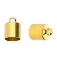 Zubeh&ouml;r aus Stainless Steel - Rostfreiem Stahl Anh&auml;nger Endkappen &Oslash;6 mm mit &Ouml;se Gold