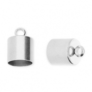 Zubeh&ouml;r aus Stainless Steel - Rostfreiem Stahl Anh&auml;nger Endkappen &Oslash;6 mm mit &Ouml;se Silver