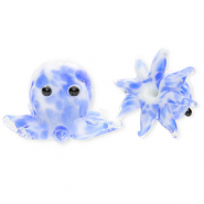 Glasperlen Handgefertigt Octopus Blue-white