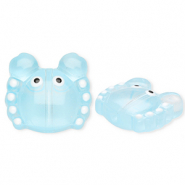 Glasperlen Handgefertigt Crab Transparent light blue-white-black