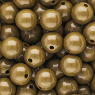 14 mm DQ Perlen aus Acryl shiny Wood thrush brown 17-1129 TCX