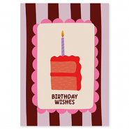BY31&reg; Karten f&uuml;r Schmuck "Birthday wishes" Brown-purple-pink-cr&eacute;me-red