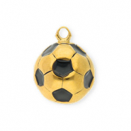 Anh&auml;nger aus Stainless Steel - Rostfreiem Stahl Football Gold-black