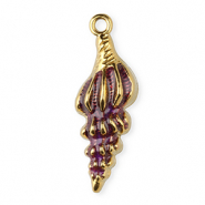 Anh&auml;nger aus Stainless Steel - Rostfreiem Stahl Enamel Shell Gold-purple