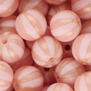 16 mm DQ&reg; Perlen aus Acryl mit Streifen Light pink-peach pink