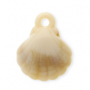 Anhänger Acryl Shell Beige-brown-white