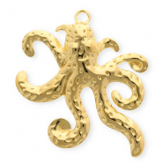 Anhänger aus Stainless Steel - Rostfreiem Stahl Octopus Gold