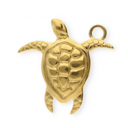 Anhänger aus Stainless Steel - Rostfreiem Stahl Turtle Gold