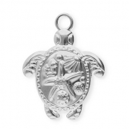Anhänger aus Stainless Steel - Rostfreiem Stahl Turtle with Starfish Silver