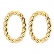 BY31&reg; Stainless Steel - Rostfrei Stahl Ohrringe / Ohrstecker Oval Twisted Gold