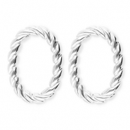 BY31&reg; Stainless Steel - Rostfrei Stahl Ohrringe / Ohrstecker Oval Twisted Silver