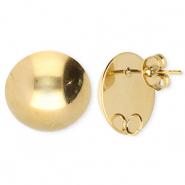 BY31® Zubehör aus Stainless Steel - Rostfreiem Stahl Ohrringe / Ohrstecker Round with Loop Gold