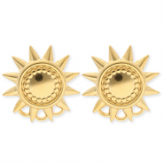 BY31® Zubehör aus Stainless Steel - Rostfreiem Stahl Ohrringe / Ohrstecker Sun with 3 Loops Gold