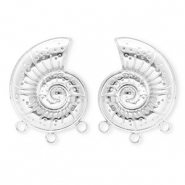 BY31® Zubehör aus Stainless Steel - Rostfreiem Stahl Ohrringe / Ohrstecker Shell with 3 Loops Silver