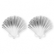 BY31® Zubehör aus Stainless Steel - Rostfreiem Stahl Ohrringe / Ohrstecker Shell with Loop Silver