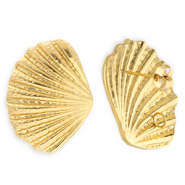 BY31® Zubehör aus Stainless Steel - Rostfreiem Stahl Ohrringe / Ohrstecker Shell with Loop Gold