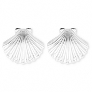 BY31® Zubehör aus Stainless Steel - Rostfreiem Stahl Ohrringe / Ohrstecker Shell with 5 Loops Silver