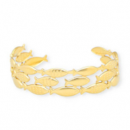 Stainless Steel - Rostfrei Stahl Armbänder Bangle Fish Gold
