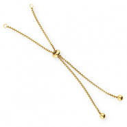 Zubehör aus Stainless Steel - Rostfreiem Stahl Halbarmband mit Stopperperle Gold